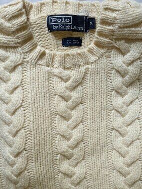 Polo Ralph Lauren Cableknit Crewneck with elbow patches
